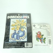 No Count Cross Stitch Dimensions SPRINGTIME FLORAL Kit #6706 Bonus Parro... - $20.78