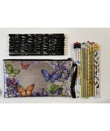 Butterfly Floral Graphics Case Makeup Bag Cute Pencil Case Spring Travel... - $17.81