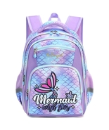 Kids Backpack School Bag Rucksack Cartoon Mermaid Purple Theme - £39.94 GBP