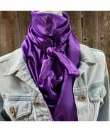 Purple Solid Color Western Southwestern Wild Rag Scarf Accent - $40.27 CAD