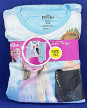 Disney FROZEN Girls 2-Piece PJ Pajama Set, Blue, Size 7/8 Brand New! - £7.36 GBP
