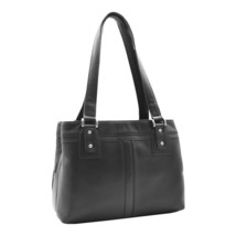 DR385 Women&#39;s Leather Mid Size Shopper Handbag Black - £70.43 GBP
