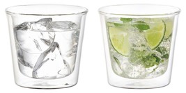 Set of 2 Double Walled Rock Glasses - Kinto Cast - 250 ml Tumbler (8.45 fl. oz.) - £26.47 GBP
