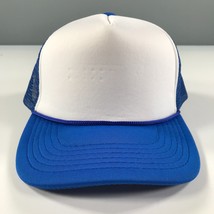 Trucker Hat White Front Blue Mesh One Adult Size Blank Snapback - £6.78 GBP