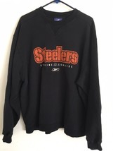 Pittsburgh Steelers Reebok Genuine Cowhide Sweatshirt Vintage Men&#39;s Sz L... - £22.25 GBP