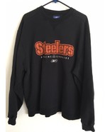 Pittsburgh Steelers Reebok Genuine Cowhide Sweatshirt Vintage Men&#39;s Sz L... - $28.45
