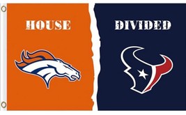 Denver Broncos and Houston Texans Divided Flag 3x5ft - £12.78 GBP