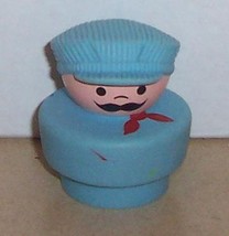 Vintage 90&#39;s Fisher Price Chunky Little People Conductor figure #2373 FPLP - $9.55