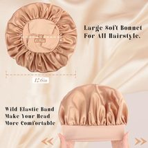 4Pcs Satin Bonnet, Silk Hair Bonnet for Sleeping, Elastic Wide Band Sleep Cap, S - £14.05 GBP