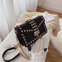 Fashion Rivet Women&#39;s Handbags Purses Famous Designer Bag Bags PU Leather Small  - £35.36 GBP