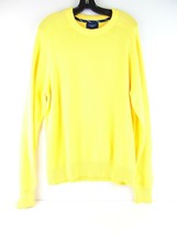 Lands End Drifter Yellow Cotton Crew Neck Sweater Mens L 42-44 - £23.48 GBP