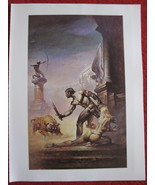 vintage Boris Vallejo: I am a Barbarian - 11.5&quot; x 8.5&quot; Book Plate Print  - £7.63 GBP