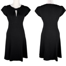 Nanette Lepore Dress Black 4 Cap Sleeves Lined Back Zipper - £39.32 GBP