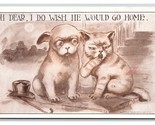 Comic Adorable Kitten and Puppy Wish We Could Go Home UNP DB Postcard H18 - £3.85 GBP