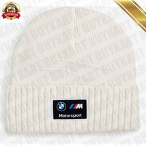 BMW M Motorsport Classic Cuff Beanie Cap Premium Beanie Hat PUMA Unisex White - £48.53 GBP