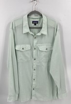 Patagonia Mens Shirt Size XXL Mint Green Collared Button Up Cotton Hemp ... - £27.29 GBP
