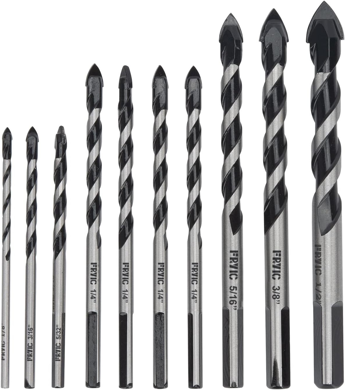 Triangular Shank Multifunction Masonry Drill Bit Set (10Pcs) For, 1/2&quot; B... - $26.93