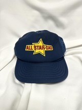 Vintage 80s SnapBack Trucker All Star Dad Mesh Trucker Hat Blue Navy Funny Gift - £13.45 GBP