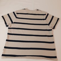 Free Assembly MKN0024 Men's Tan & Black Stripes Cotton Short Sleeve T-Shirt L image 2