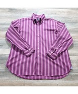 Hilfiger Mens Large 17 Long Sleeve Dress Shirt Office Business Purple St... - £19.90 GBP