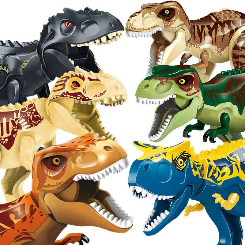 Play JurAic Dinosaur World Series Building Blocks Dino Park Velociraptor T-Rex T - £23.68 GBP