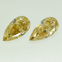 Pear Shape Diamond Pair Fancy Brown Yellow Color Natural Real Loose VS2 1.33 TCW - £947.06 GBP