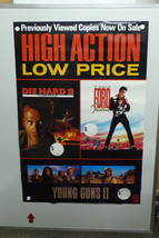 High Action: Low Prices Promotional Home Video Poster Die Hard 2 Young Guns 1990 - £13.44 GBP