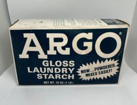 ARGO Powdered Gloss Vintage Laundry Starch 16 oz Blue - £23.97 GBP