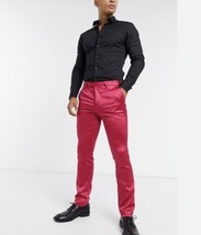 Twisted Tailor Garbo Pant 28 Pink Satin Slim Straight Leg Pockets Dressy... - $39.81