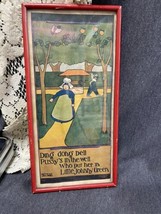 Vintage Ding Dong Bell Nursery Rhyme Print Copyright 1906 Framed W/glass - £17.08 GBP