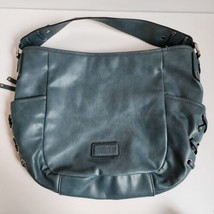 Nine West Womens Purse Blue Shoulder Bag Faux Leather Handbag - $14.01
