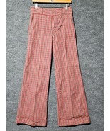 Vtg 70s MALE Mens Plaid Pants BELL BOTTOM Cuffed Hem DISCO Trousers 31/32 - $3,245.50 MXN