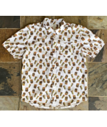 Vans Hawaiian Shirt Button Up Shirt-XL-White-Pineapple Skull Cocktail - $22.44