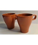 Ikea Fargrik Burnt Orange 8 oz Coffee Mug Cup Set Of 2 Replacement 21533 - $11.52