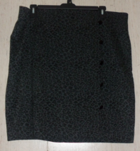 New Womens Massini Gray Heather W/ Black Leopard Print Pull On Knit Skirt Sz 2X - £22.38 GBP
