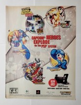 Capcom Classics Collection Remixed For PSP Magazine Ad Mega Man Viewtifu... - £9.45 GBP