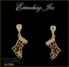 Eisenberg Ice Rhinestone Christmas Stocking Earrings (#J1246) - $38.00