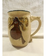 Vintage TB Pots Stoneware Pottery Maine Funny Face Moose Mug 5&quot; - $17.95