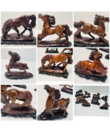 Feng Shui Zodiac Steeds Set of 8 Carved Stone Horses on Bases - Success ... - £408.13 GBP