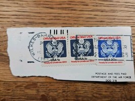 US Stamp Postal Mark Used Wilkes Barre PA Official Mail USA 20c/1c Cutout - £2.12 GBP