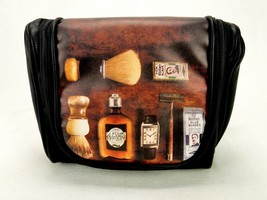 Faux Leather Men&#39;s Toiletry Bag, Hanging Travel Shaving Caddy, Kingsley TC-193 - £11.70 GBP
