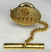Vintage GE General Electric Oval Gold Toned 5 Ring TIE TACK Pin - £15.81 GBP