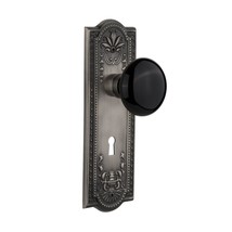 Nostalgic Warehouse Meadows Plate with Keyhole Black Porcelain Knob, Passage - 2 - £238.72 GBP