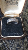 Antique Victorian 1890-s 9 Ct Gold/Silver Sapphire Band Ring Size UK L.5 US 6 - £98.73 GBP