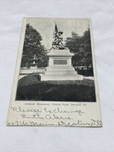 Vintage 1906 Soldiers&#39; Monument Central Park Decatur Illinois Postcard KG JD - £4.64 GBP