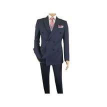 Men Suit BERLUSCONI Turkey 100% Italian Wool 180's Double Breasted #Ber32 Navy image 3