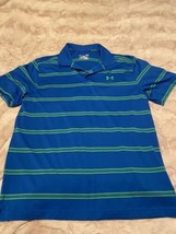mens under armour heat gear polo large Blue Green - £8.20 GBP