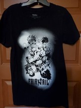 Fairy Tail Short Sleeve Cotton T Shirt Unisex Small Anime Black  White Graphic  - £7.75 GBP