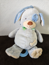 Prestige Puppy Dog Blue White Bone Musical Plush Stuffed Animal Crib Toy - £26.85 GBP