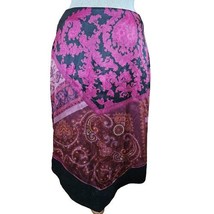 Burgendy High Low Paisley Midi Skirt Size 8  - $24.75